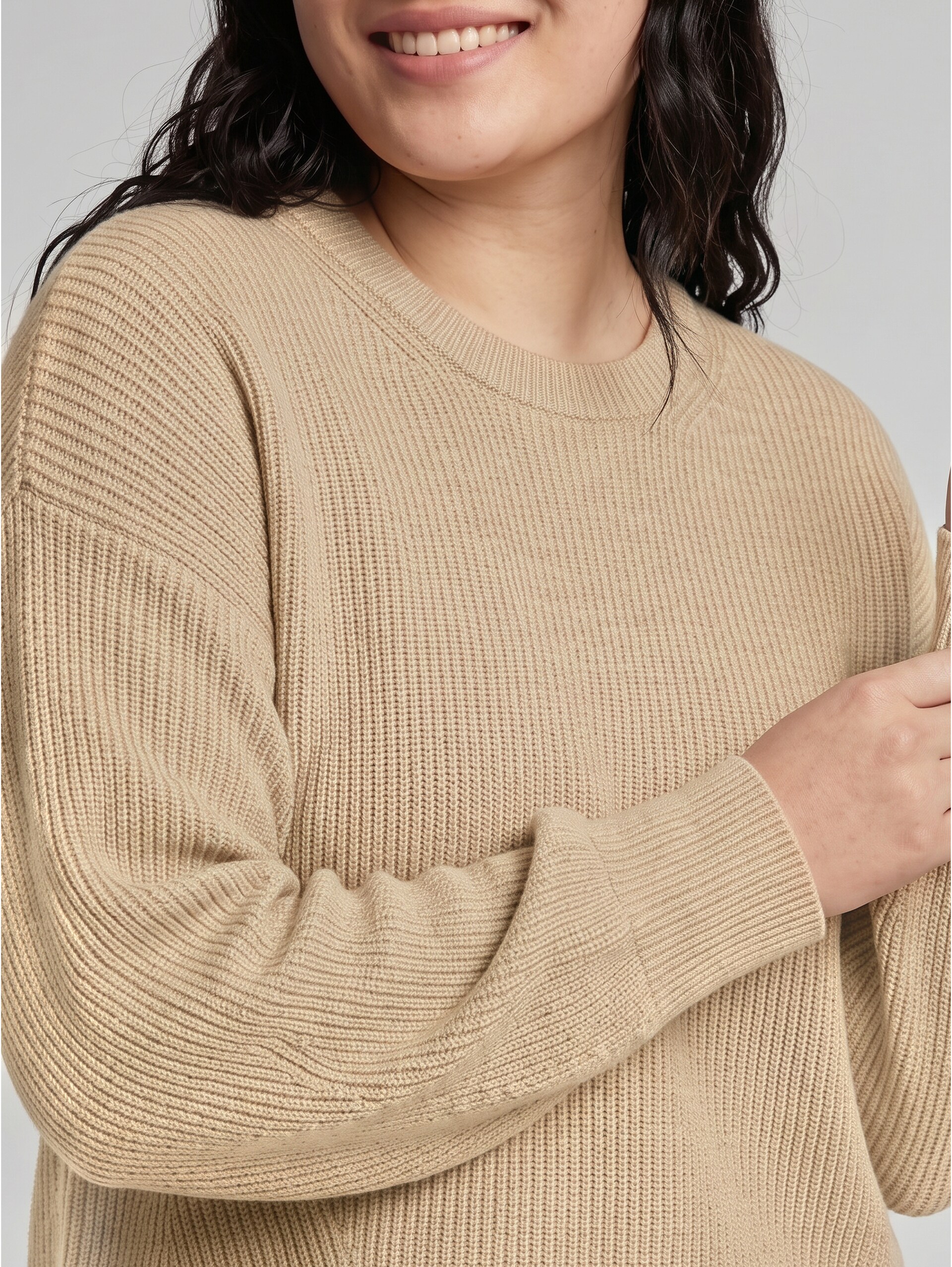 Pullover 1/1 - gravel beige melange - Vue détaillée du modèle
