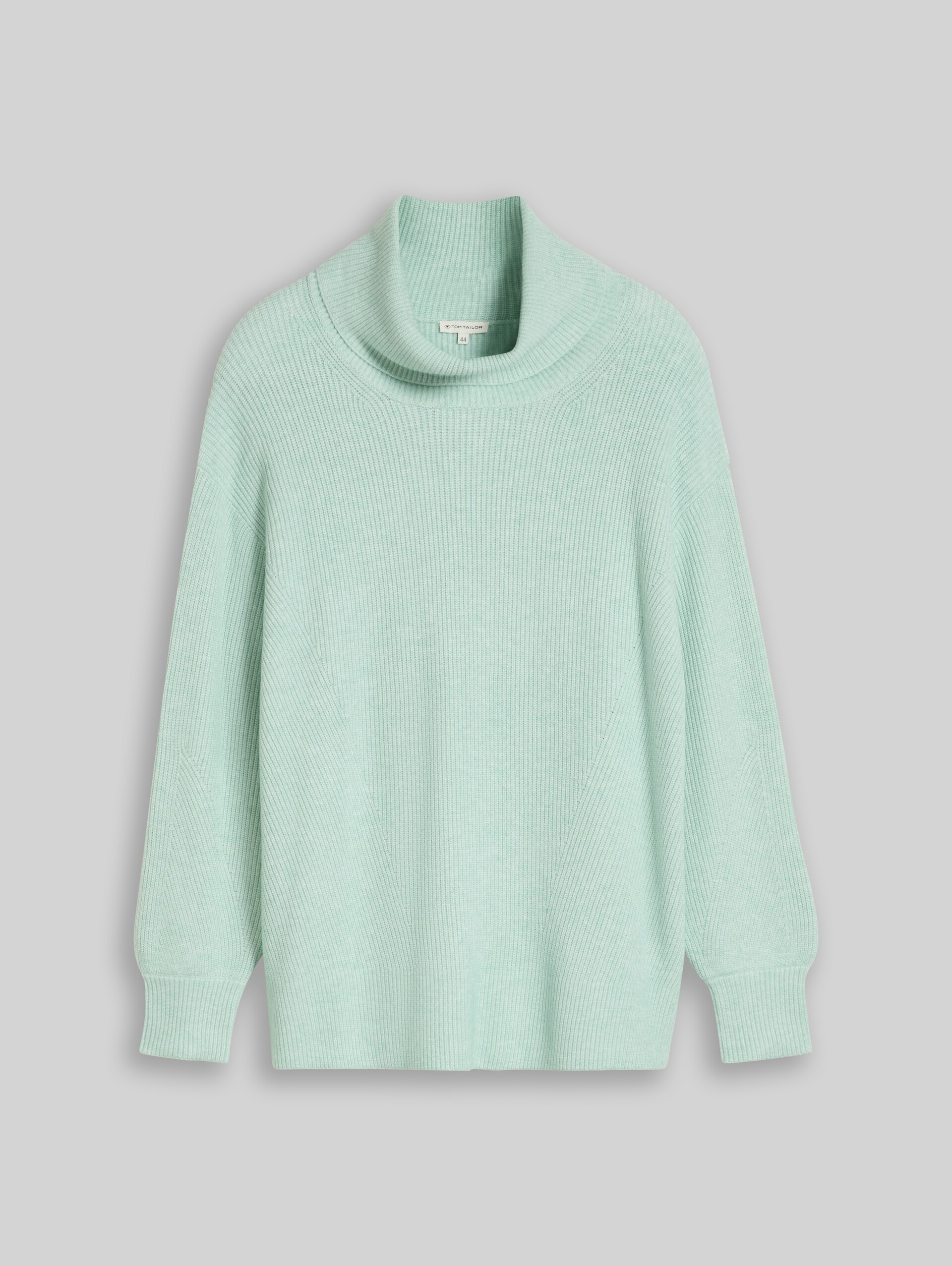 Plus Size - Oversize Rollkragenpullover - dusty light green melange
