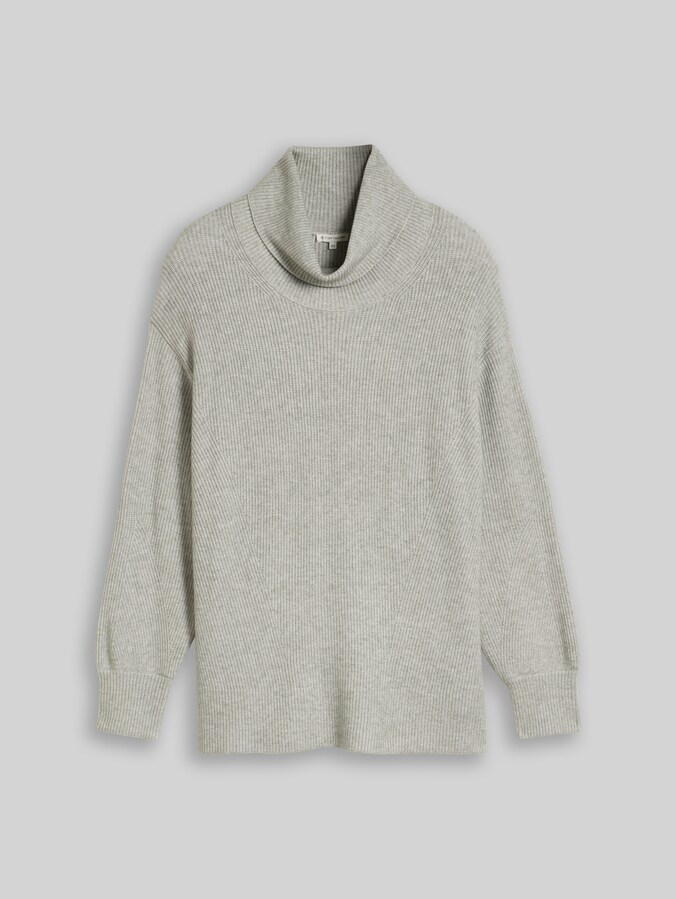Plus Size - Oversize Rollkragenpullover von Women Plus Size, soft grey melange