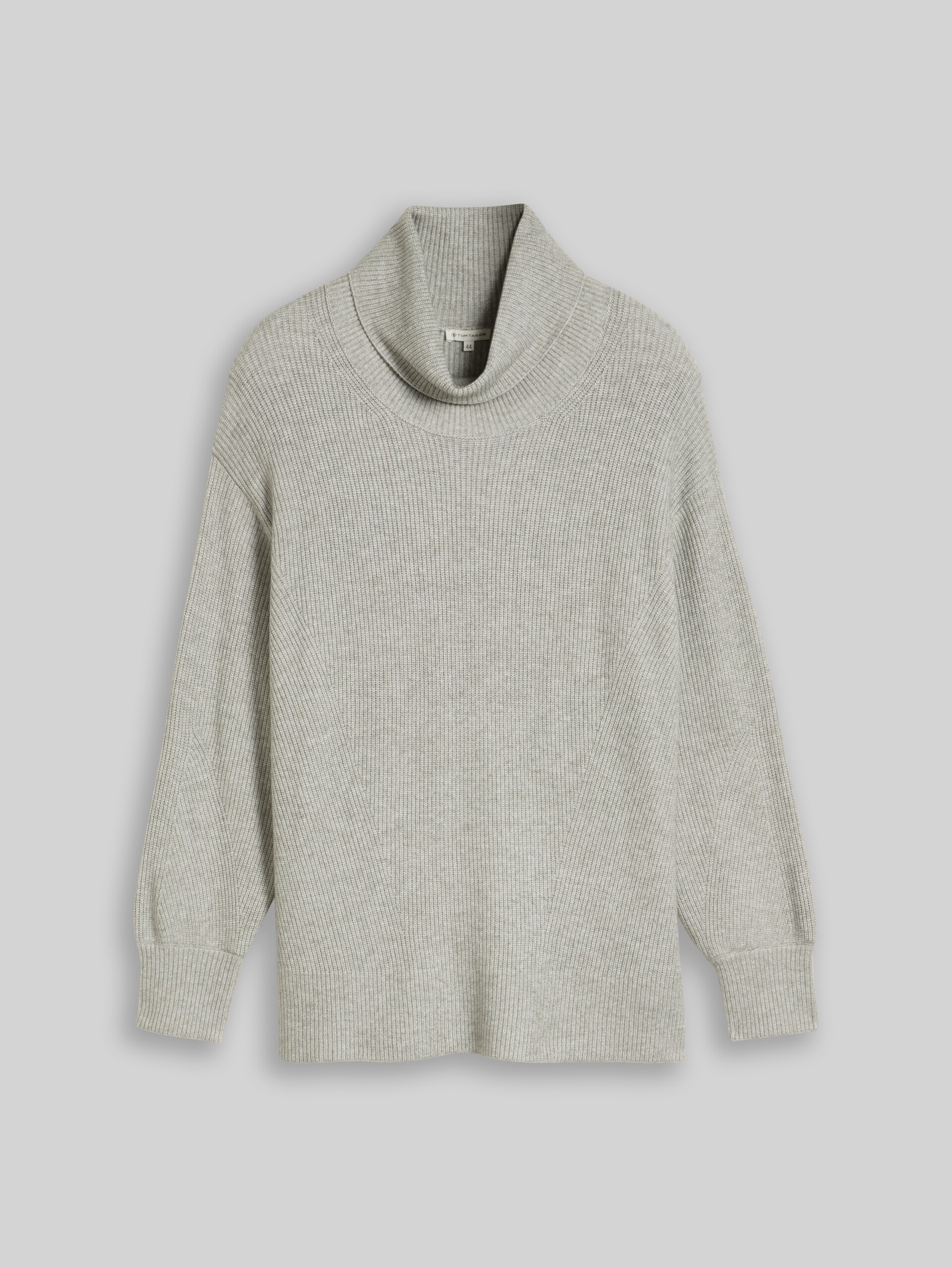 Plus Size - Oversize Rollkragenpullover - soft grey melange