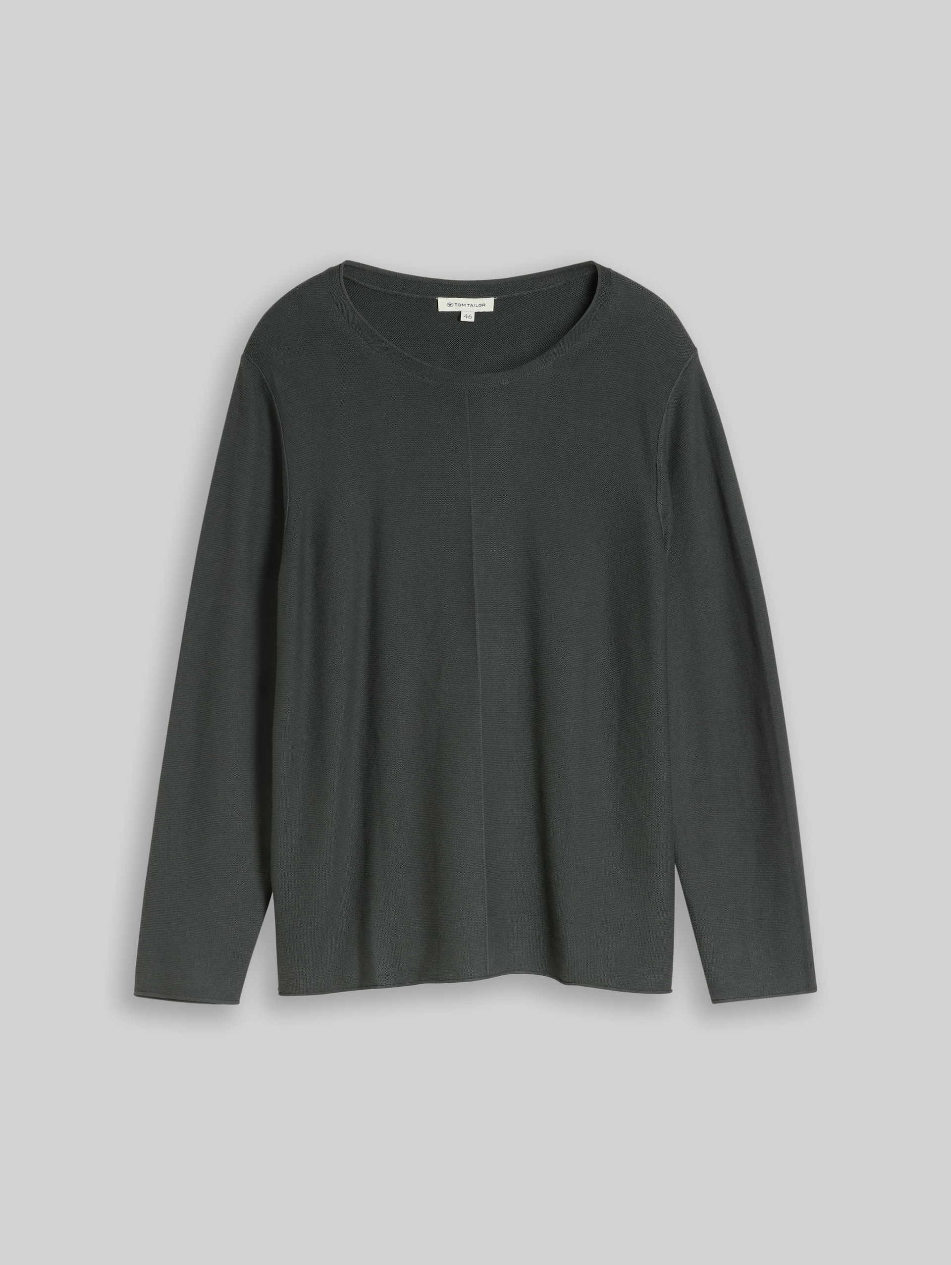 Plus Size - Strickpullover aus Baumwolle - Darkest Olive