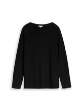 Ausgewählt, Plus Size - Strickpullover aus Baumwolle von Tom Tailor, schwarz