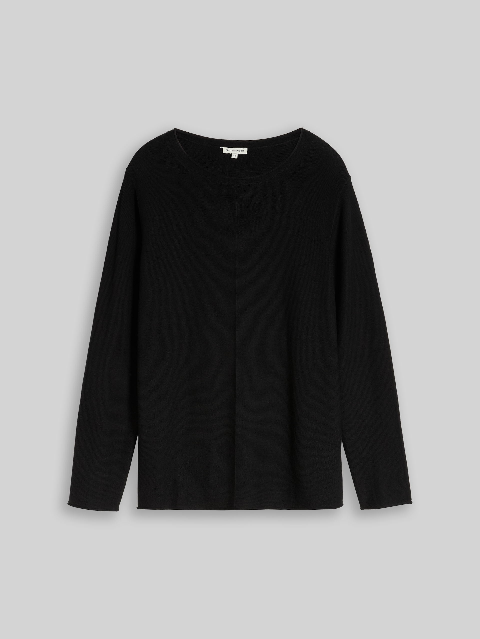 Plus Size - Strickpullover aus Baumwolle - deep black
