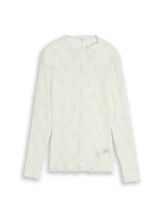 Niet geselecteerd, Slim fit shirt met lange mouwen van kant door Tom Tailor, wit