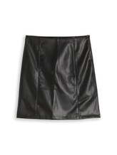 Geselecteerd, Minirok in leerlook door Tom Tailor, zwart