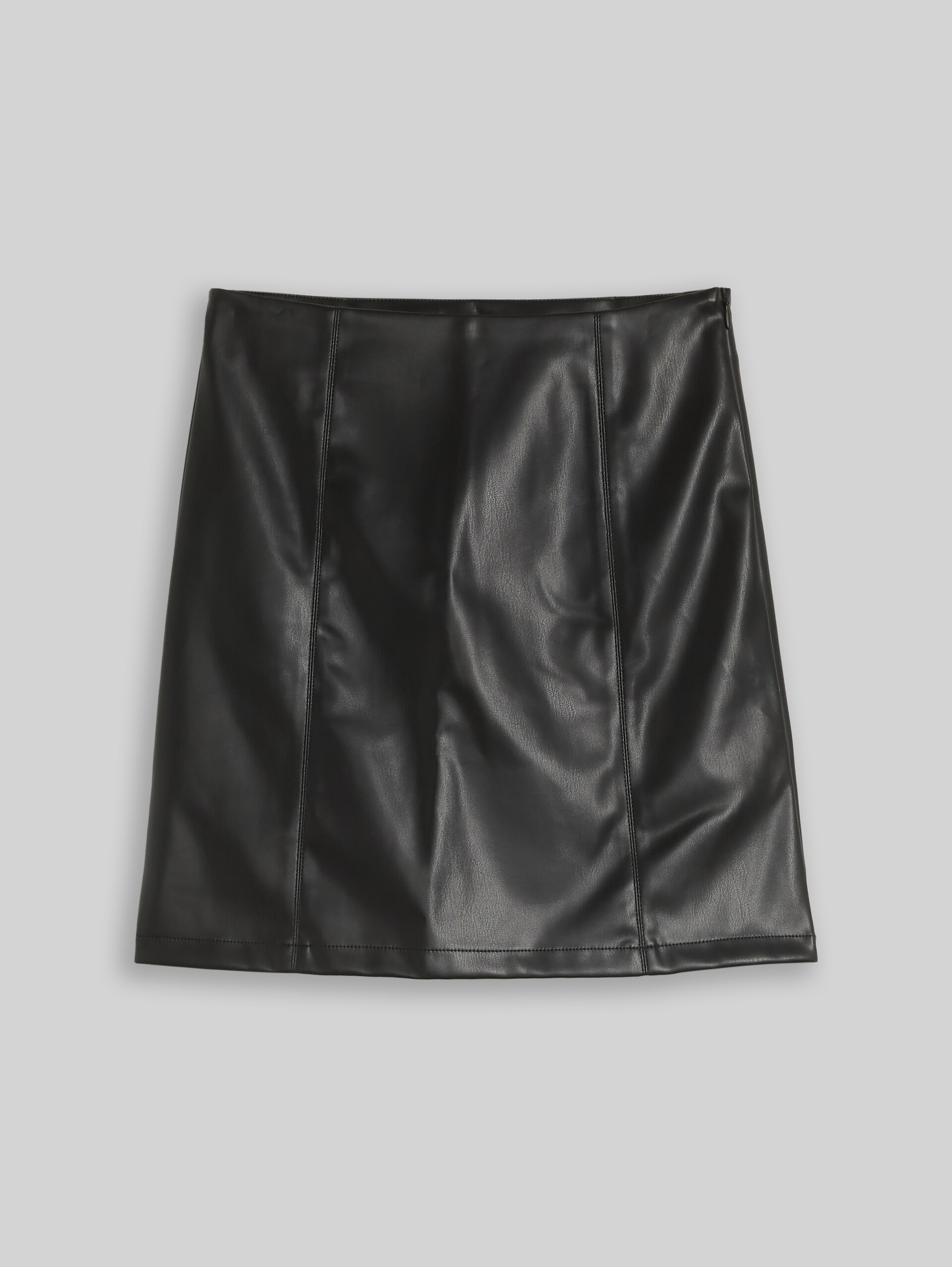 Minirok in leerlook - deep black - Product vooraanzicht