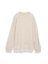 Nicht ausgewählt, Cosy Langarmshirt mit Spitze von Tom Tailor, weiß