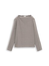 Selected, Loose-fit long-sleeved top with a striped pattern by Tom Tailor, brown
