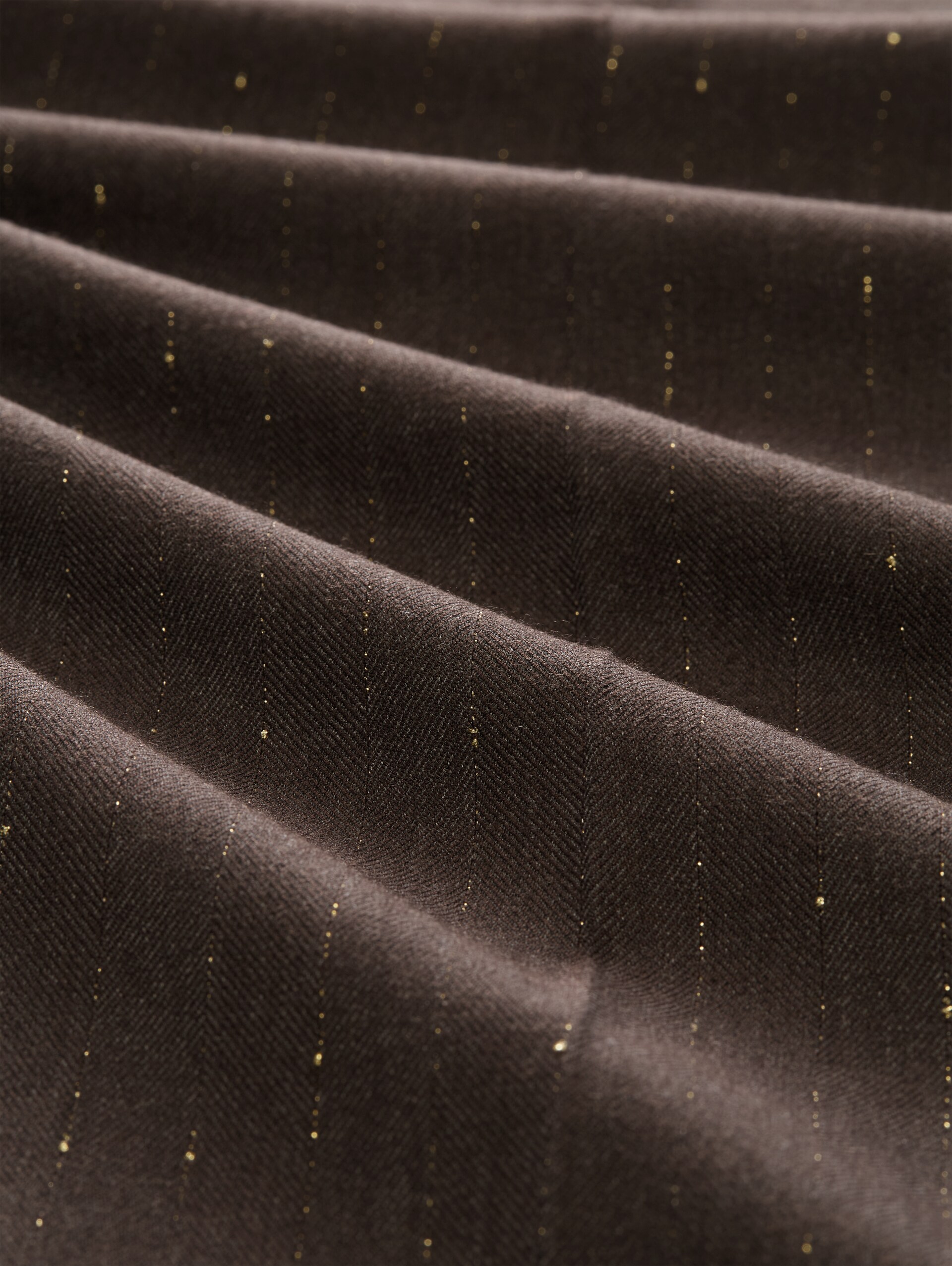 TTLEA Wide broek - brown lurex pine stripe - Materiaalweergave