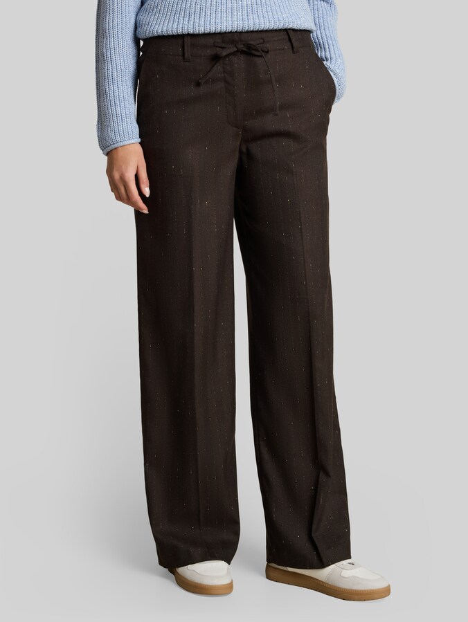 TTLEA Wide Hose von Women, brown lurex pine stripe