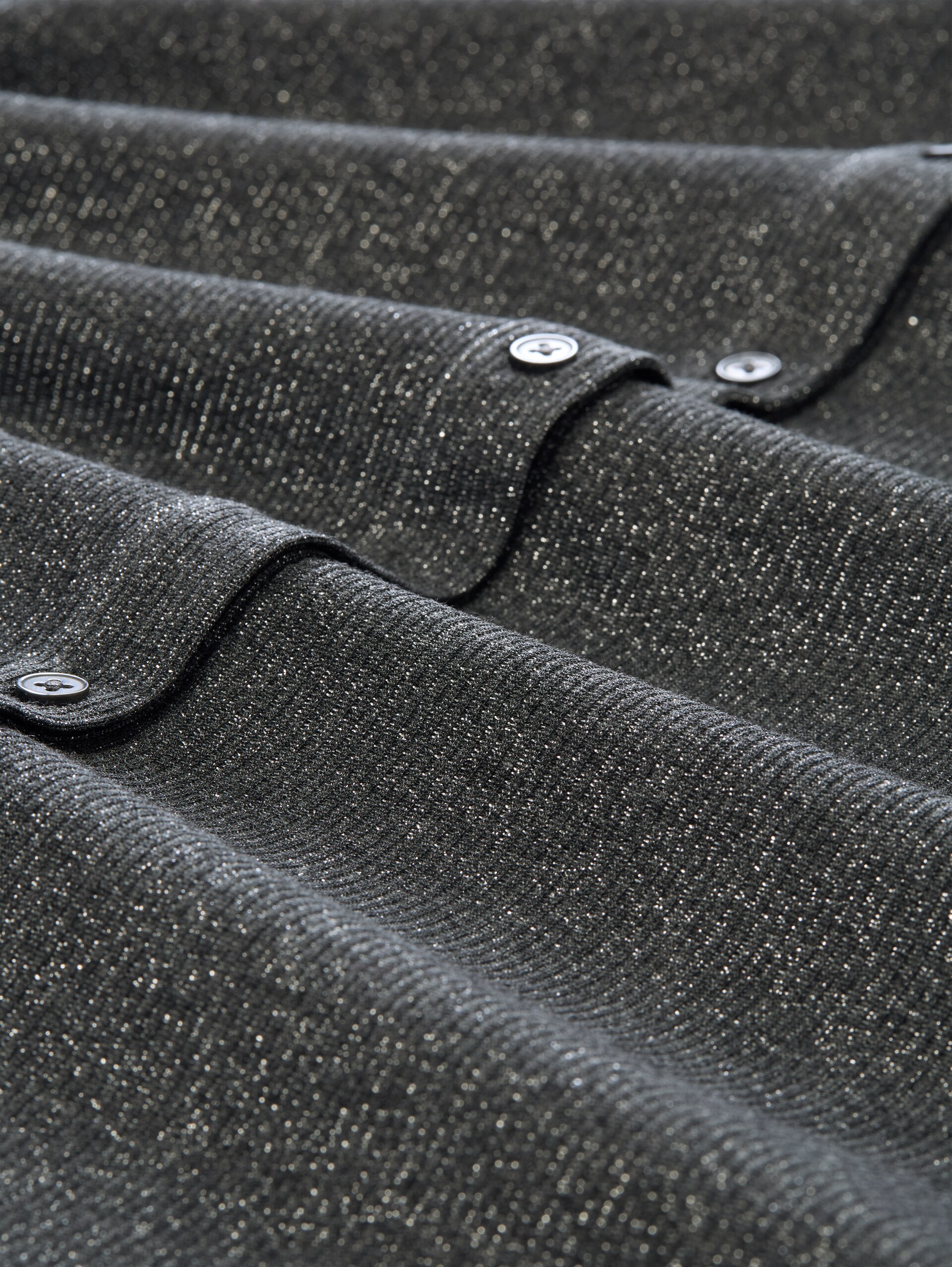 Shirt met lange mouwen en glittereffect - dark silver grey melange - Materiaalweergave