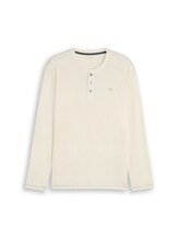 Niet geselecteerd, Henley-shirt met lange mouwen van katoen door Tom Tailor, bruin