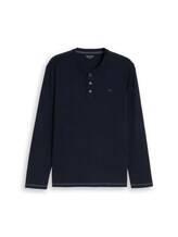 Geselecteerd, Henley-shirt met lange mouwen van katoen door Tom Tailor, blauw