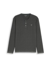 Niet geselecteerd, Henley-shirt met lange mouwen van katoen door Tom Tailor, groen