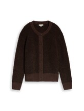 Ausgewählt, Bouclé Cardigan mit Wollanteil von Tom Tailor, braun