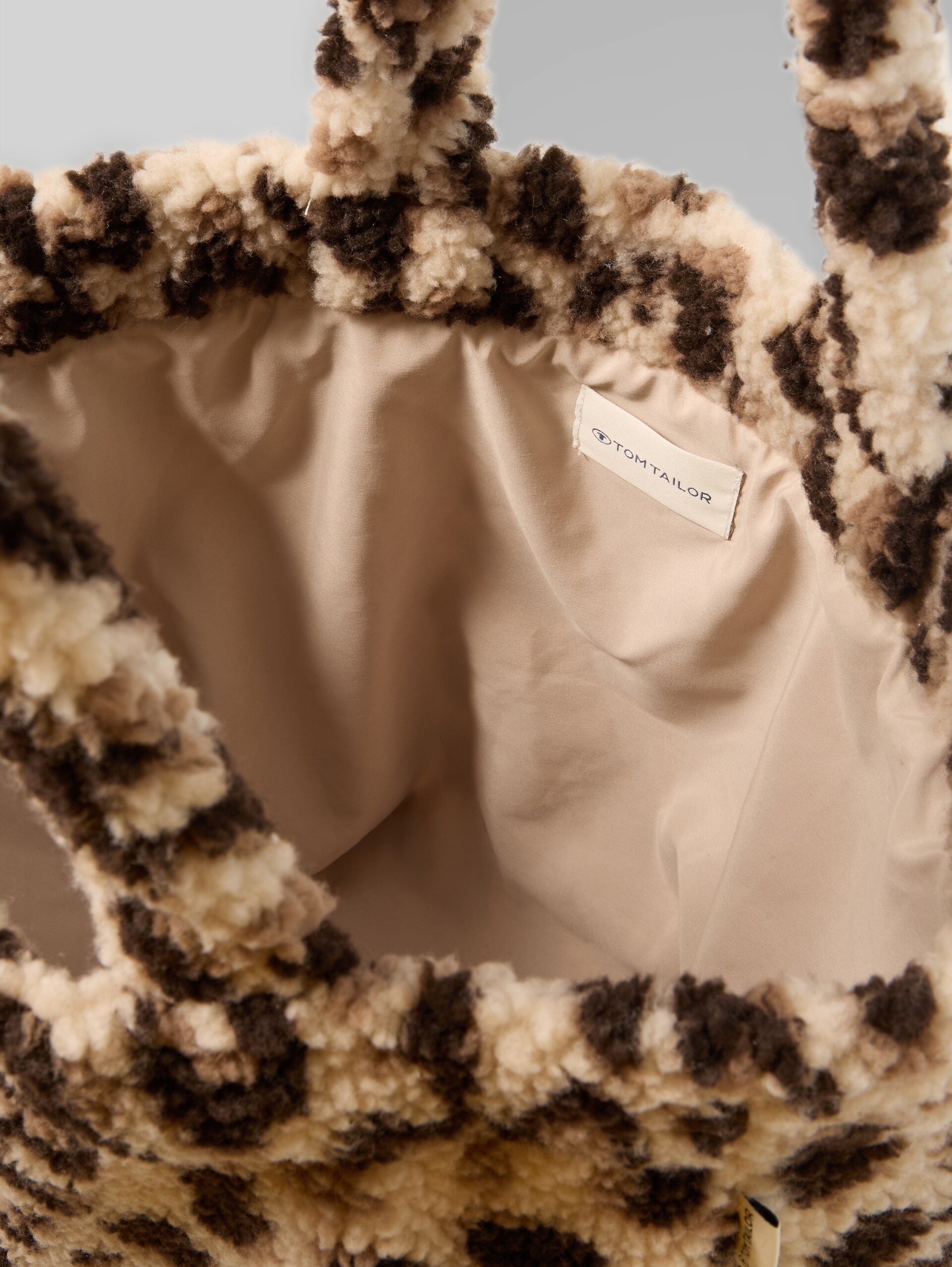 Teddy-tas met luipaardprint - beige java brown leo print