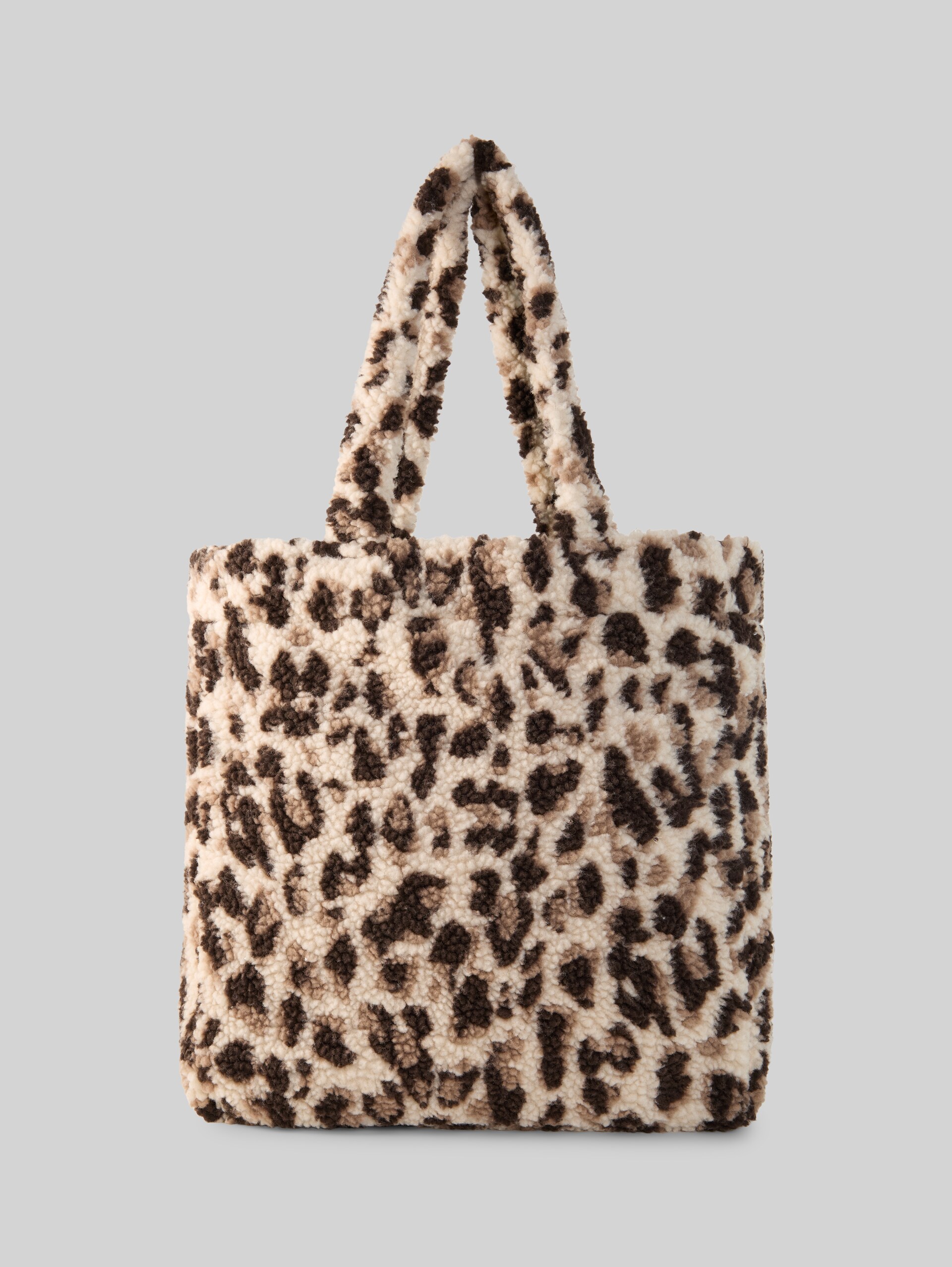 Teddy-tas met luipaardprint - beige java brown leo print