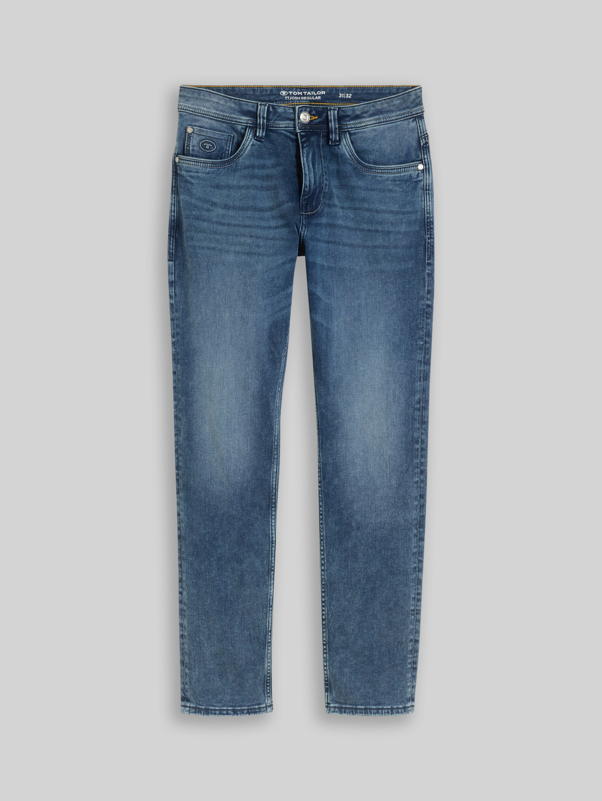 TTJOSH REGULAR SLIM Jeans mit Stretch - Used Mid Stone Blue Denim - Vorder-Produkt-Ansicht