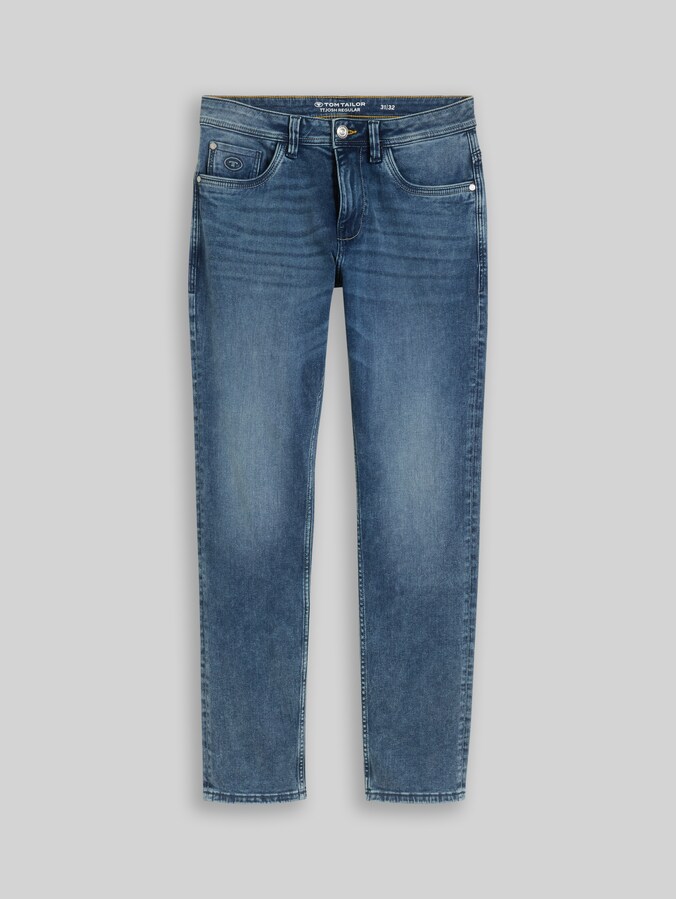 TTJOSH REGULAR SLIM Jeans mit Stretch von Men, Used Mid Stone Blue Denim