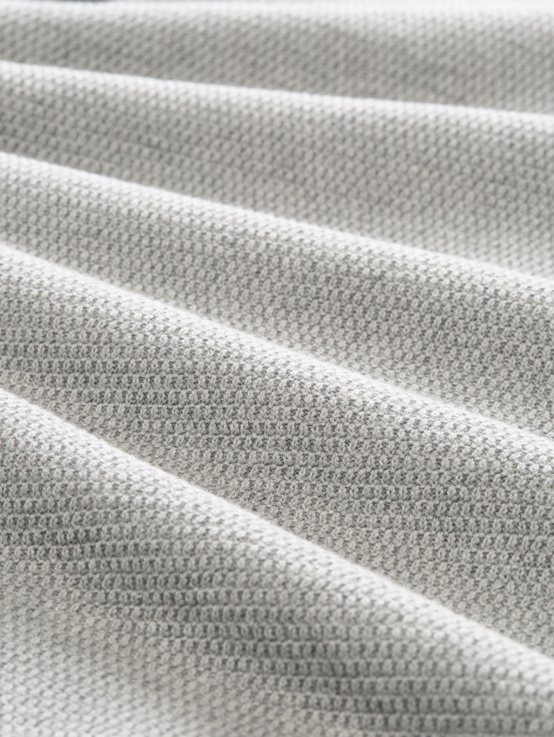 Gebreide trui met gemengde textuur - Light Soft Grey Melange - Materiaalweergave