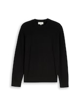 Sélectionné, Pull en maille avec mélange de textures par Tom Tailor, noires