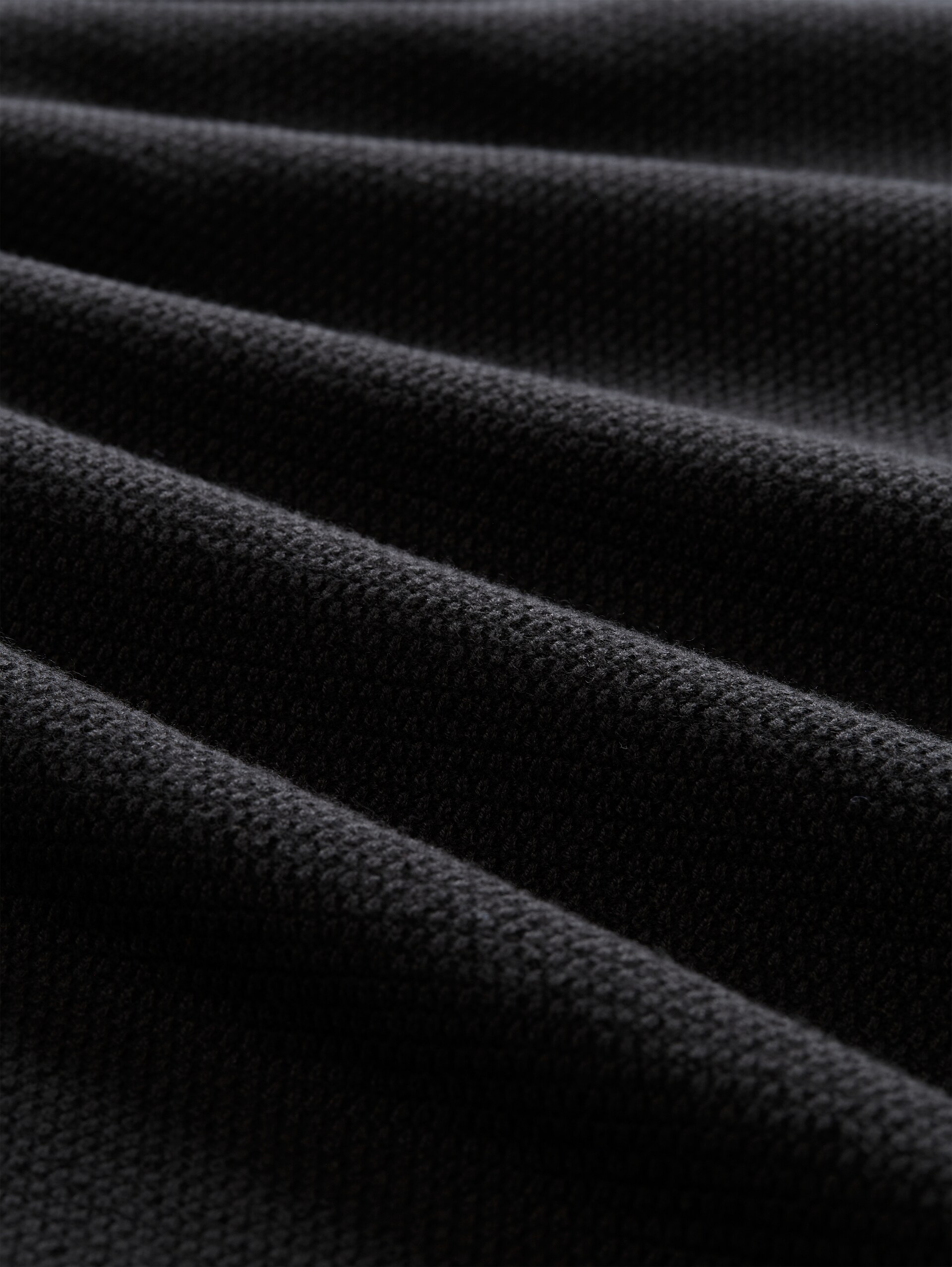 Pull en maille avec mélange de textures - Black - Vue de la matière