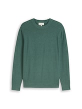 Sélectionné, Pull en maille avec mélange de textures par Tom Tailor, verdoyant