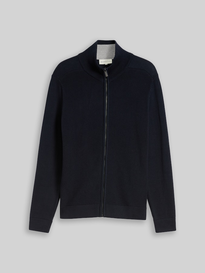 Gebreid vest met gemengde textuur door Men, sky captain blue