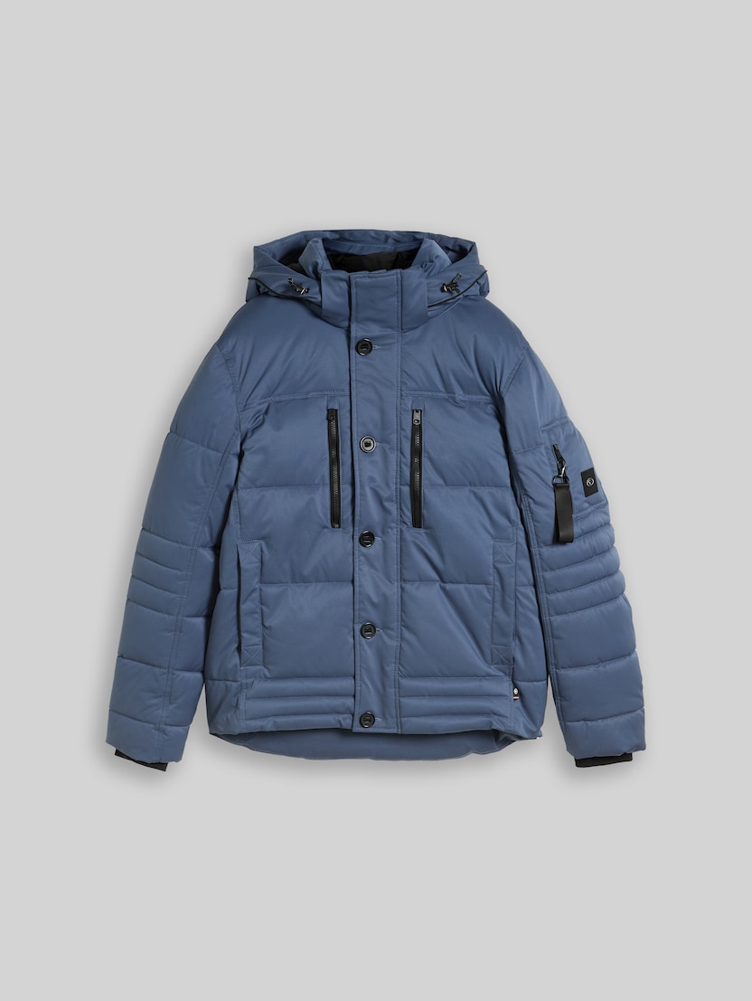 Pufferjack met afneembare capuchon door Men, Vintage Indigo Blue