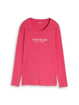Niet geselecteerd, T-shirt met lange mouwen en logo-print door Tom Tailor, rood