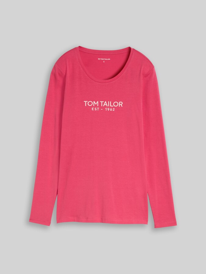 Langarmshirt mit Logo-Print von Women, rose pink