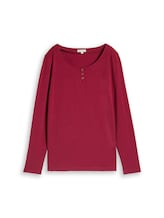 Ausgewählt, Slim Fit Langarmshirt mit Knopfleiste von Tom Tailor, rot