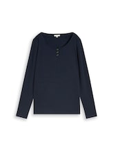 Nicht ausgewählt, Slim Fit Langarmshirt mit Knopfleiste von Tom Tailor, blau