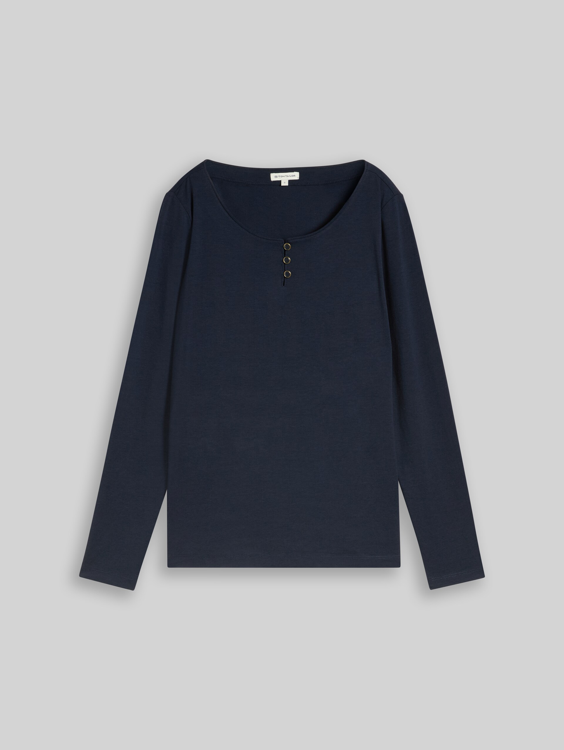 Slim Fit Langarmshirt mit Knopfleiste - sky captain blue - Vorder-Produkt-Ansicht