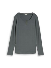Nicht ausgewählt, Slim Fit Langarmshirt mit Knopfleiste von Tom Tailor, grün