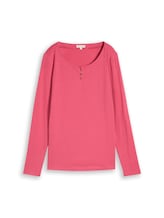 Nicht ausgewählt, Slim Fit Langarmshirt mit Knopfleiste von Tom Tailor, rot