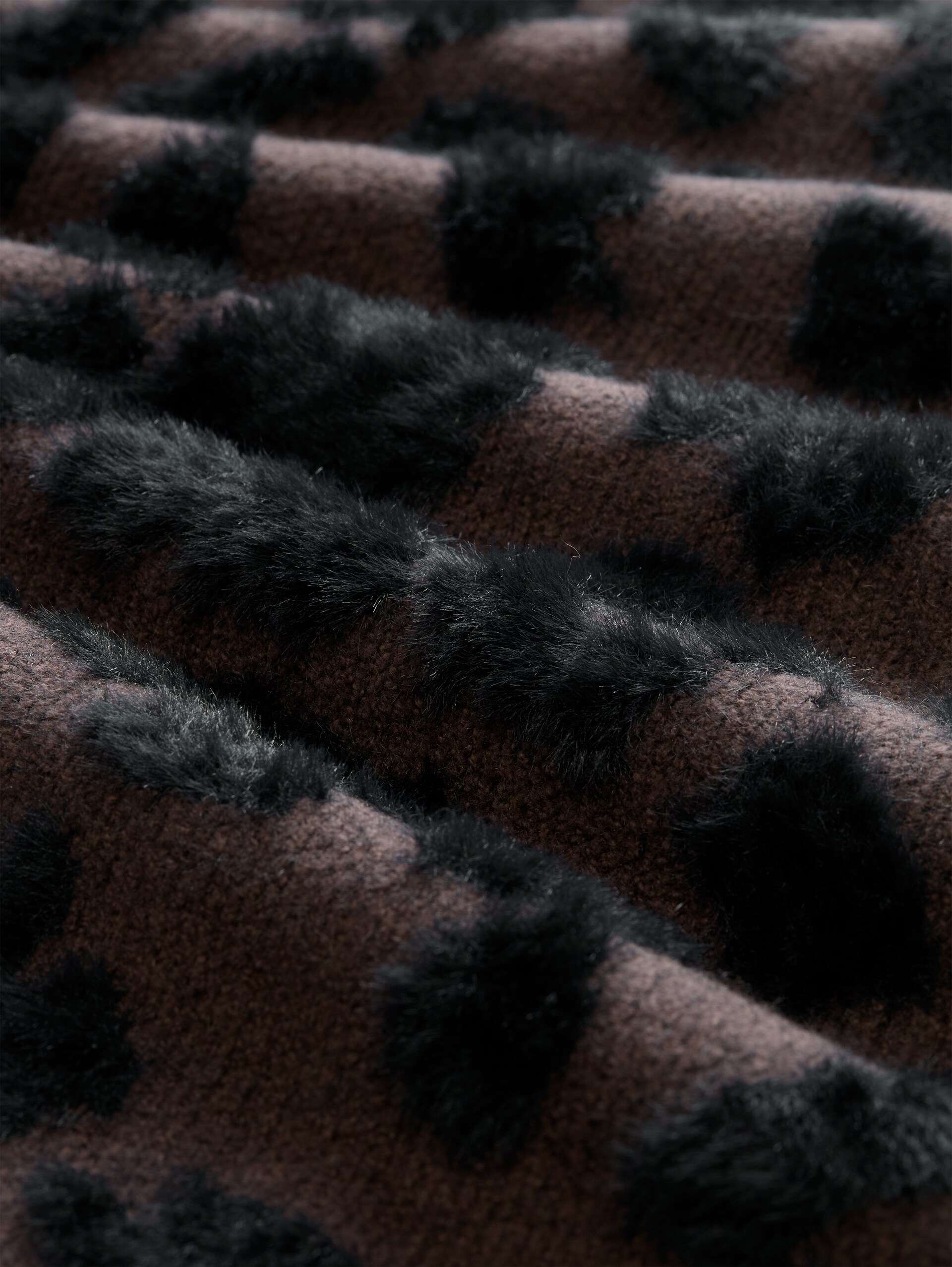 Oversize Strickpullover mit Leo-Print - java brown big leo design - Material-Ansicht