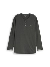Geselecteerd, Plus Size - Henley-shirt met lange mouwen van katoen door Tom Tailor, groen