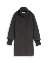 Ausgewählt, Bouclé Mantel mit Stehkragen von Tom Tailor, schwarz