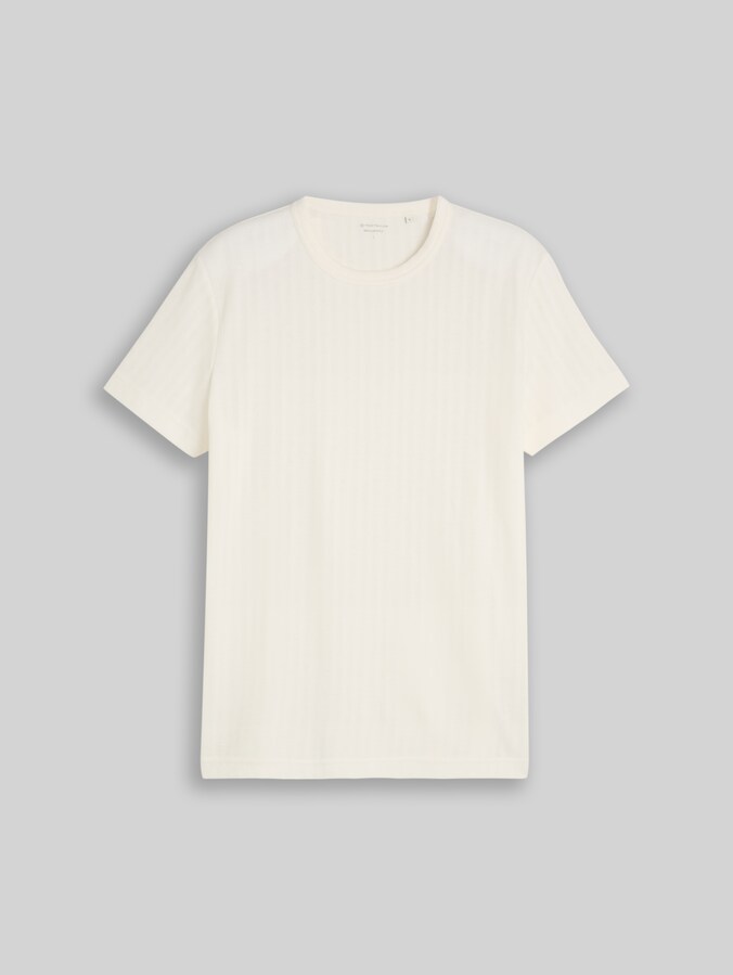 T-shirt met wafelstructuur door Men, Gardenia White