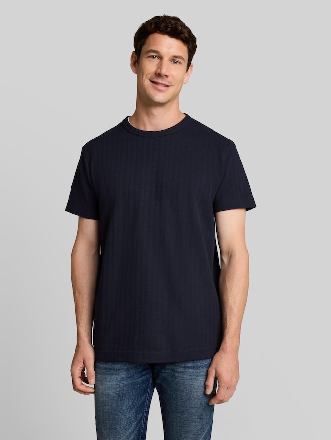 T-Shirt mit Waffelstruktur von Men, sky captain blue