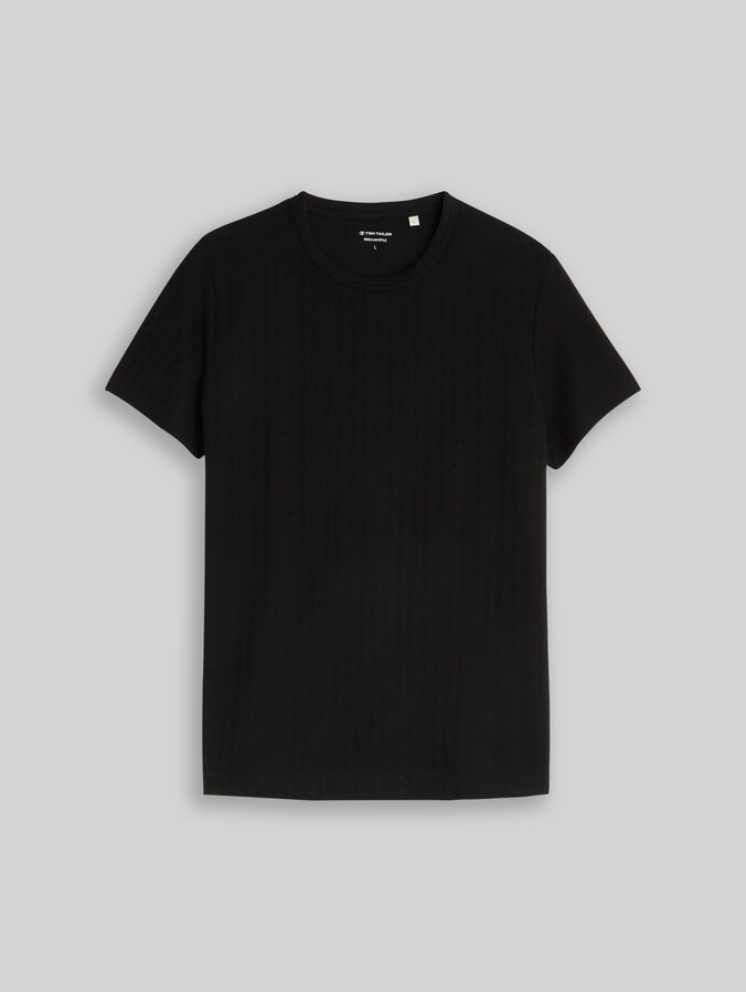 T-shirt met wafelstructuur door Men, Black