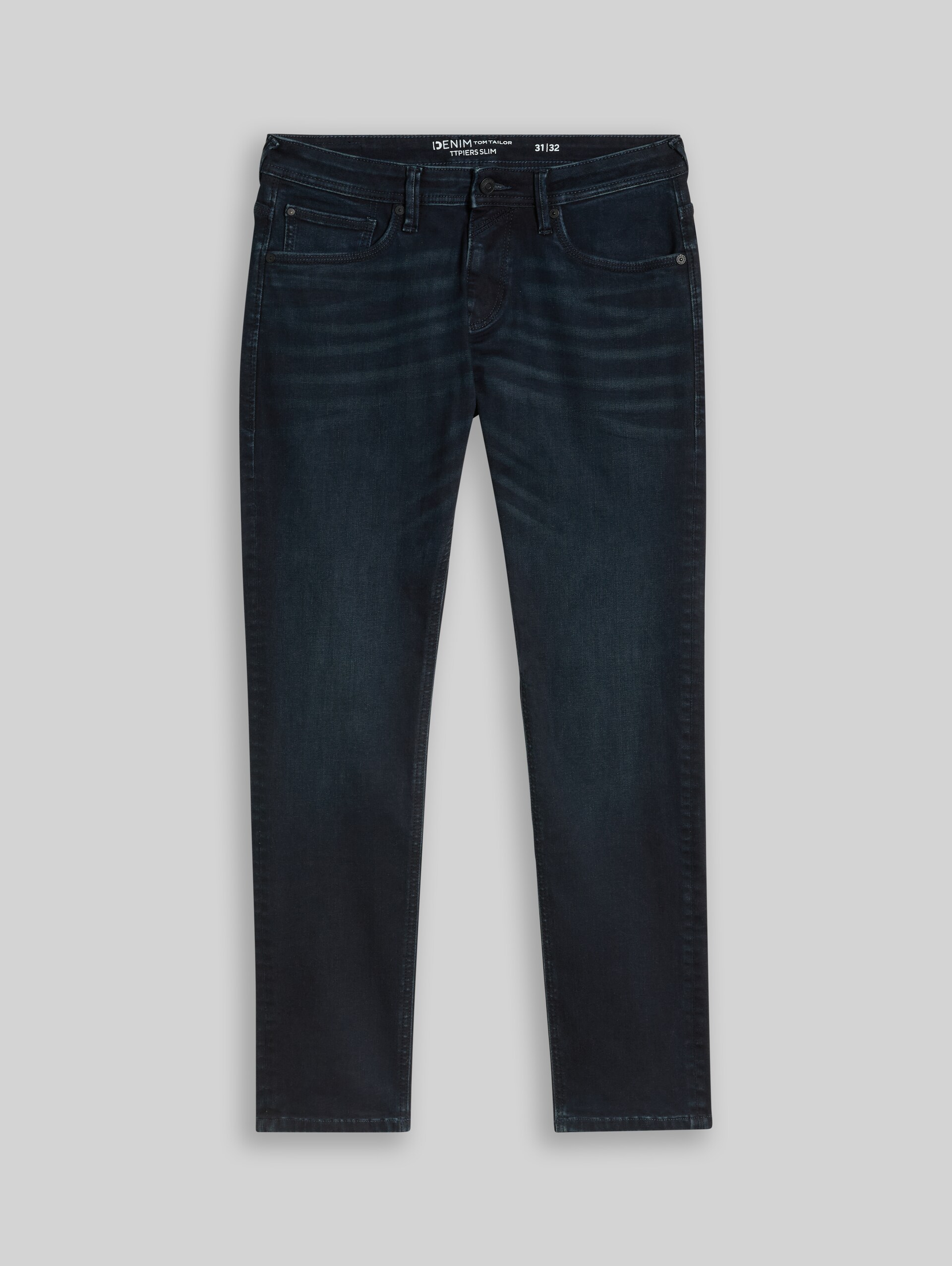 Jean TTPIERS SLIM - used dark blue black denim - Vue de face du produit