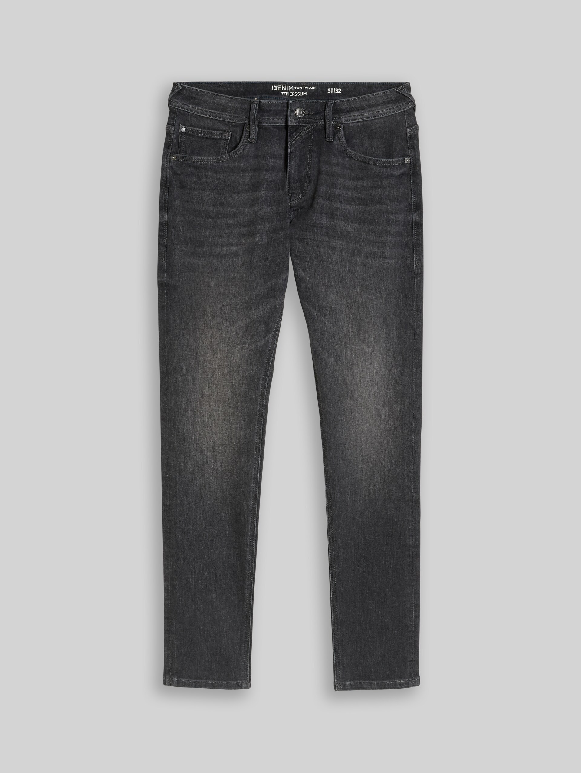 Jean TTPIERS SLIM - used mid stone grey denim - Vue de face du produit