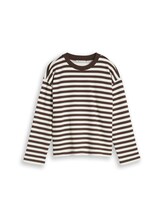 Geselecteerd, Sweatshirt met streepmotief door Tom Tailor, bruin