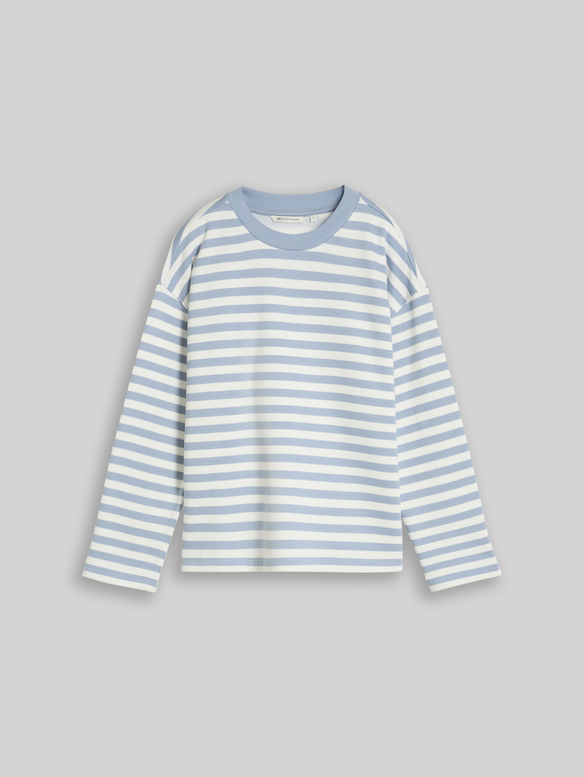 Sweatshirt met streepmotief - mid blue white stripe - Product vooraanzicht