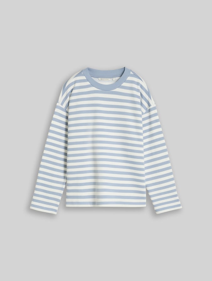 Sweatshirt mit Streifenmuster von Denim Female, mid blue white stripe