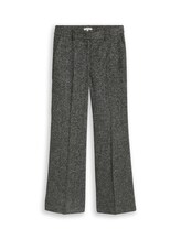 Geselecteerd, Flared broek in gemêleerde look door Tom Tailor, zwart