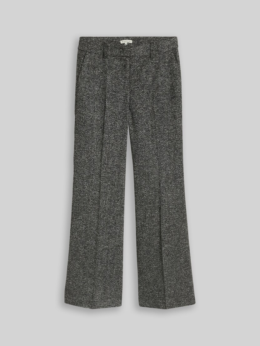 Flared broek in gemêleerde look door Women, whisper white black melange