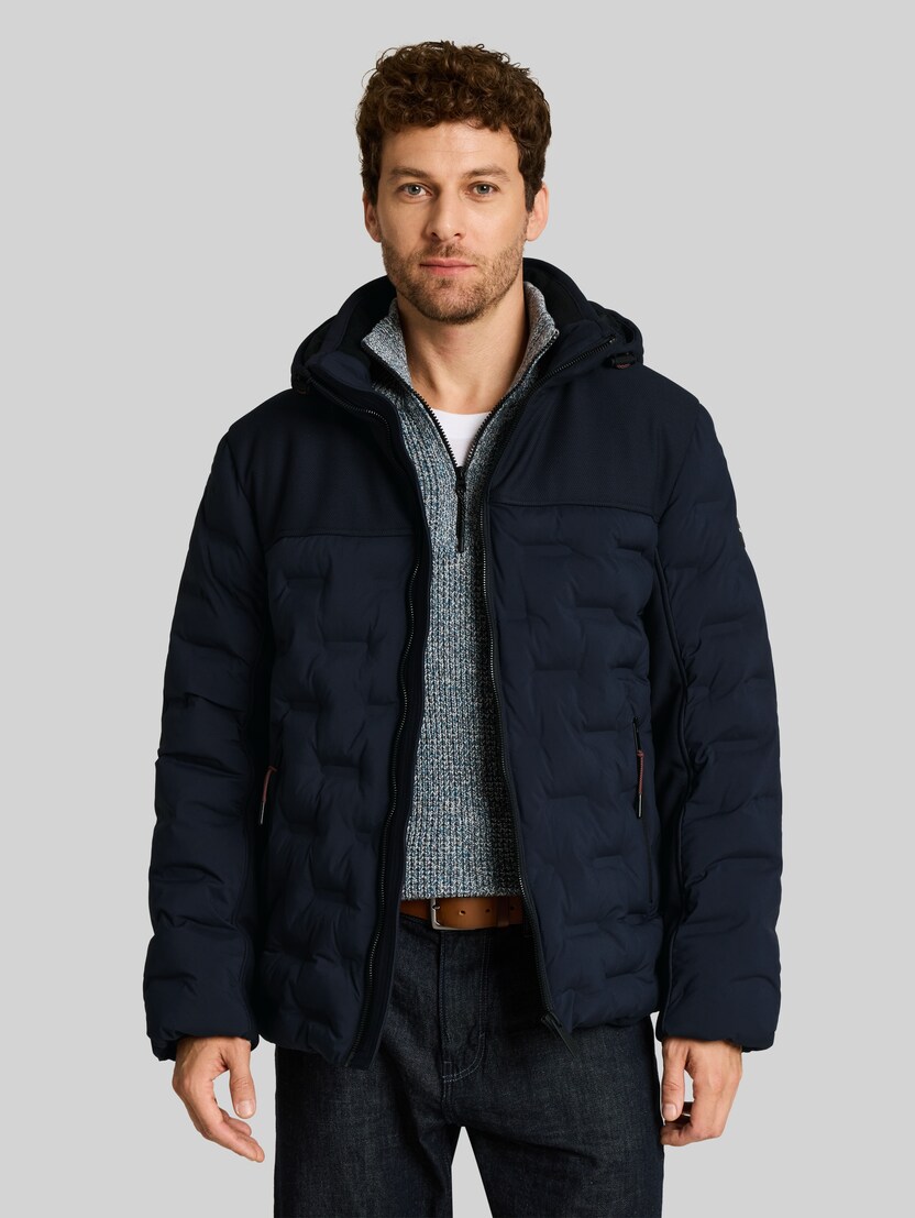 Hybride pufferjas met afneembare capuchon door Men, sky captain blue